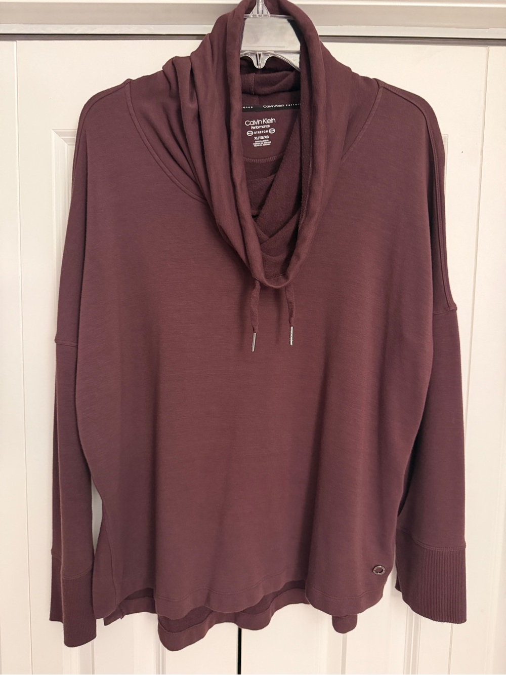 Calvin Klein Performance Cowl Neck Pullover Top XL/1X Brown Mauve